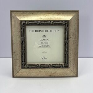 Champagne Silver Square Frame 5x5 Photo Floral Border Ornate Classic Shabby Chic